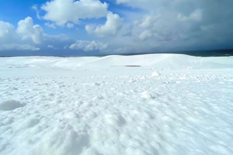 雪景色の鳥取砂丘