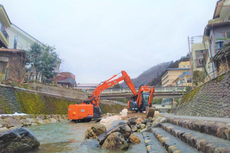 春来川・飛び石設置工事のお知らせ（兵庫県/但馬県民局 新温泉土木事務所）