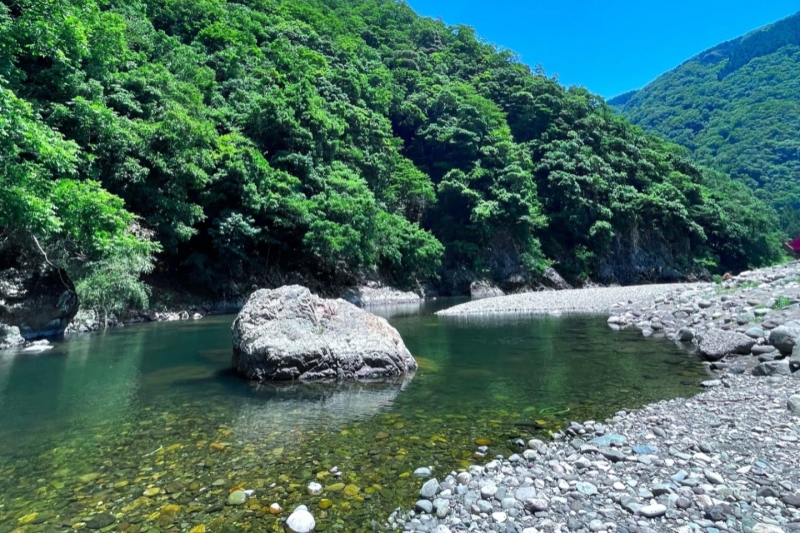道の駅「あゆの里　矢田川」付近で川遊び！渓流釣りや森林浴も