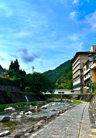 【兵庫県/湯村温泉】飛び石で春来川の対岸を渡れるようになりました＜川遊び＞