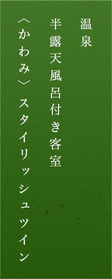 温泉 半露天風呂付き客室 かわみ スタイリッシュツイン